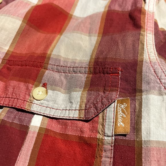Woolrich Red Plaid Button Up Shirt Medium - Picture 5 of 5